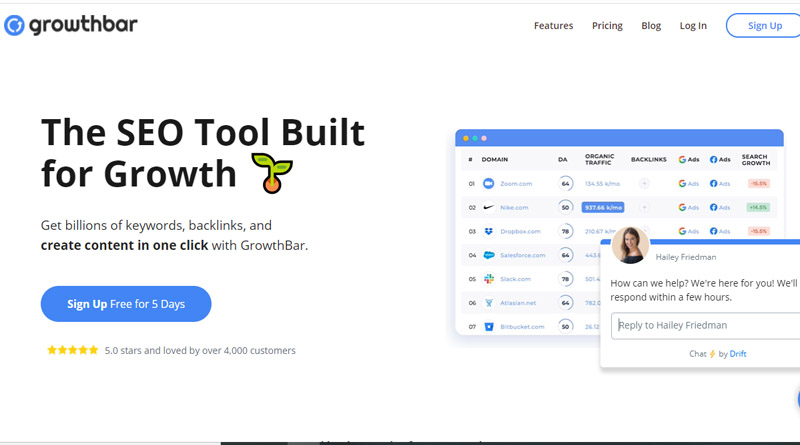 Growthbar - List of best seo tools